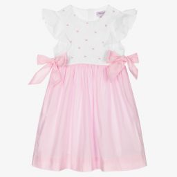 Kidiwi-Pink Smocked Cotton Dress | Childrensalon Outlet