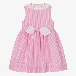 Kidiwi-Pink Striped Cotton Dress | Childrensalon Outlet
