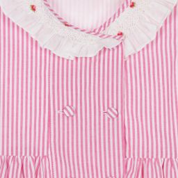 Kidiwi-Pink Striped Cotton Dress | Childrensalon Outlet