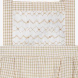 Kidiwi-طقم دانغريز أطفال ولادي قطن سموكينغ لون بيج وأبيض | Childrensalon Outlet