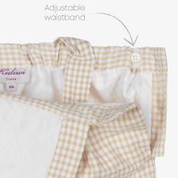 Kidiwi-طقم دانغريز أطفال ولادي قطن سموكينغ لون بيج وأبيض | Childrensalon Outlet