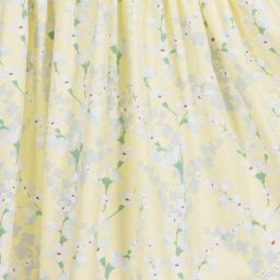 Kidiwi-فستان سموكينع قطن لون أصفربطبعة ورود | Childrensalon Outlet