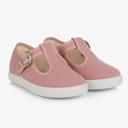 KIKU Grey Canvas T Bar Shoes Childrensalon Outlet