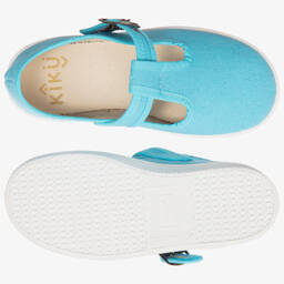 KIKU-Бирюзовые парусиновые туфли с ремешком | Childrensalon Outlet
