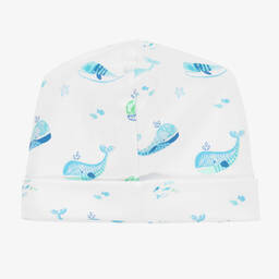 Kissy Kissy-Baby Boys Cotton Watercolour Whales Hat | Childrensalon Outlet
