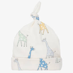 Kissy Kissy-Кремовая хлопковая шапочка с жирафами | Childrensalon Outlet