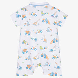 Kissy Kissy-Baby Boys White Construction Convoy Shortie | Childrensalon Outlet