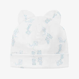 Kissy Kissy-Baby Boys White Cotton Beary Nice Kites Hat | Childrensalon Outlet
