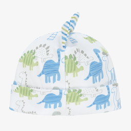 Kissy Kissy-Baby Boys White Cotton Dino Hat | Childrensalon Outlet
