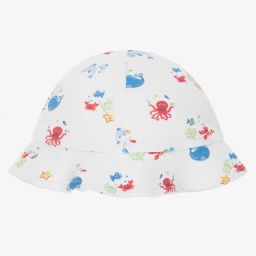 Kissy Kissy-Baby Boys White Ocean Sun Hat | Childrensalon Outlet