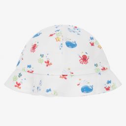 Kissy Kissy-Baby Boys White Ocean Sun Hat | Childrensalon Outlet