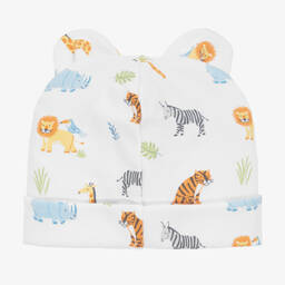 Kissy Kissy-Baby Boys White Pima Cotton Tropical Jungle Hat | Childrensalon Outlet