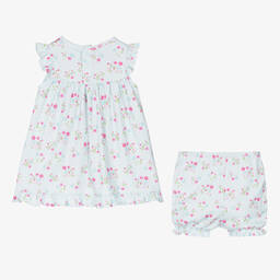 Kissy Kissy-Голубое платье из хлопка пима в цветочек для малышек | Childrensalon Outlet