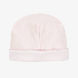 Kissy Kissy-قبعة قطن بيما مقلمة لون زهري وأبيض للمولودات | Childrensalon Outlet