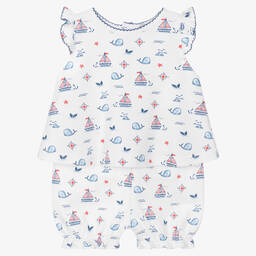 Kissy Kissy-Baby Girls Sail N Whale Cotton Shorts Set | Childrensalon Outlet