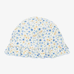 Kissy Kissy-Baby Girls White Cotton Floral Fantasy Hat | Childrensalon Outlet