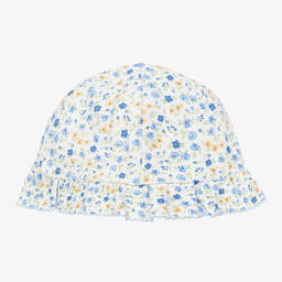 Kissy Kissy-Baby Girls White Cotton Floral Fantasy Hat | Childrensalon Outlet