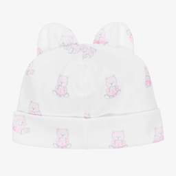 Kissy Kissy-قبعة قطن بيما لون أبيض للمولودات | Childrensalon Outlet