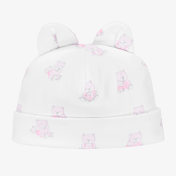Kissy Kissy-قبعة قطن بيما لون أبيض للمولودات | Childrensalon Outlet