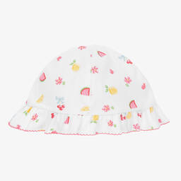 Kissy Kissy-Baby Girls White Cotton Tropical Dreams Hat | Childrensalon Outlet