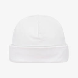 Kissy Kissy-قبعة صيفية مطرزة سموكينغ قطن بيما لون أبيض | Childrensalon Outlet