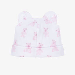 Kissy Kissy-قبعة قطن بيما لون أبيض وزهري للمولودات | Childrensalon Outlet
