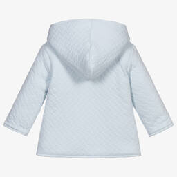 كيسي كيسي-معطف جاكار قطن بيما لون أزرق فاتح للمواليد | Childrensalon Outlet