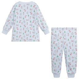 كيسي كيسي-بيجاما قطن بيما لون أزرق وأحمر | Childrensalon Outlet