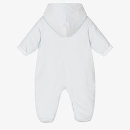 Kissy Kissy-Blue Rail Cotton Velour Pramsuit | Childrensalon Outlet