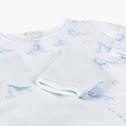 Kissy Kissy-بيبي غرو قطن قطيفة لون أبيض وأزرق للمواليد (عدد 2) | Childrensalon Outlet