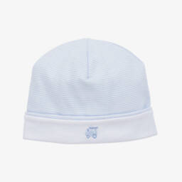 Kissy Kissy-قبعة قطن بيما لون أزرق فاتح للمواليد | Childrensalon Outlet