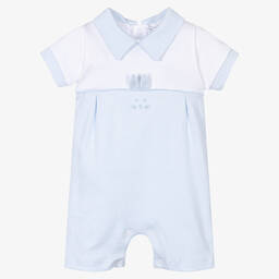 Kissy Kissy-Голубой песочник из хлопка пике с кроликом | Childrensalon Outlet