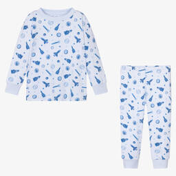 Kissy Kissy-Boys Blue Space Explorers Cotton Pyjamas | Childrensalon Outlet