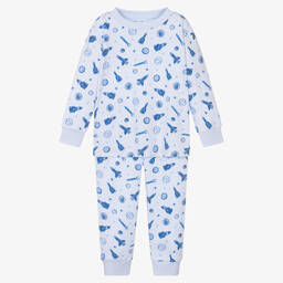 Kissy Kissy-Boys Blue Space Explorers Cotton Pyjamas | Childrensalon Outlet