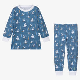 Kissy Kissy-Boys Blue Toboggan Bear Tracks Pyjamas | Childrensalon Outlet