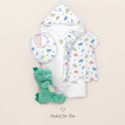 Kissy Kissy-Boys Dino-Themed Hooded Towel Set | Childrensalon Outlet