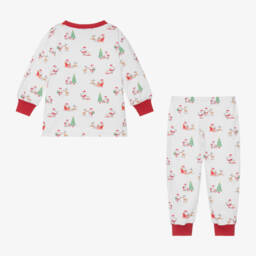 Kissy Kissy-بيجاما بطبعة إحتفالات الكريسمس قطن بيما لون أبيض | Childrensalon Outlet