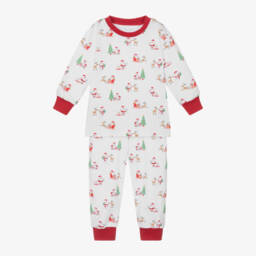 Kissy Kissy-بيجاما بطبعة إحتفالات الكريسمس قطن بيما لون أبيض | Childrensalon Outlet