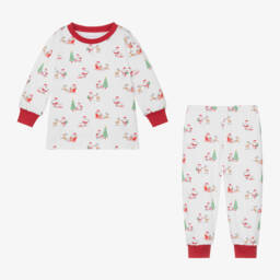 Kissy Kissy-بيجاما بطبعة إحتفالات الكريسمس قطن بيما لون أبيض | Childrensalon Outlet