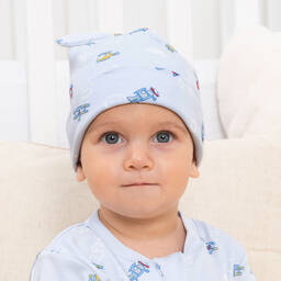 Kissy Kissy-Голубая шапочка из хлопка пима с самолетиками | Childrensalon Outlet