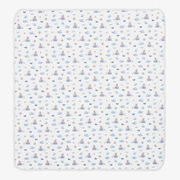 Kissy Kissy-Boys Sail N Whale Pima Cotton Blanket (72cm) | Childrensalon Outlet
