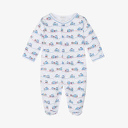 Kissy Kissy-Boys Soft Cotton Train Babygrow | Childrensalon Outlet