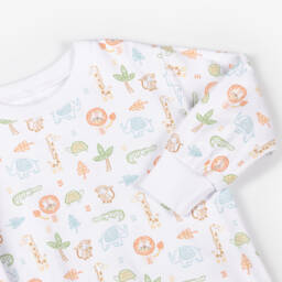 Kissy Kissy-ملابس نوم ناعمة بيضاء للأولاد بنقشة الغابة | Childrensalon Outlet