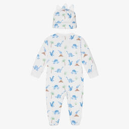 Kissy Kissy-طقم أفرول بيبي غرو قطن بيما لون أبيض وأزرق للمواليد | Childrensalon Outlet