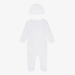 Kissy Kissy-طقم بيبي غرو قطن بيما لون أبيض وأزرق للمواليد | Childrensalon Outlet