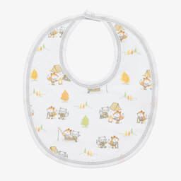 كيسي كيسي-مريلة قطن بيما لون أبيض للمواليد | Childrensalon Outlet