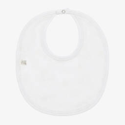 كيسي كيسي-مريلة قطن بيما لون أبيض للمواليد | Childrensalon Outlet