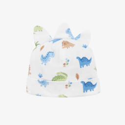 Kissy Kissy-قبعة بطبعة ديناصورات قطن لون أبيض للمواليد | Childrensalon Outlet