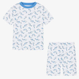 Kissy Kissy-Boys White Cotton Swift Sharks Pyjamas | Childrensalon Outlet