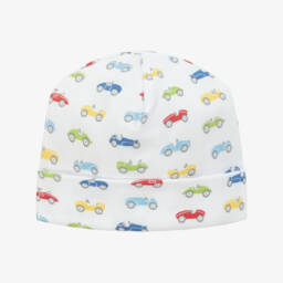 Kissy Kissy-Белая уютная шапка с принтом автомобиля для мальчиков | Childrensalon Outlet